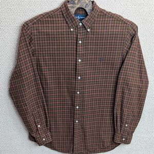 Ralph Lauren Button-Down Shirt Men's XL‎ Classic Fit Plaid LS Blue Pony Casual